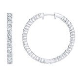 4.00ctw Diamond Hoop Earrings, 14ct White Gold