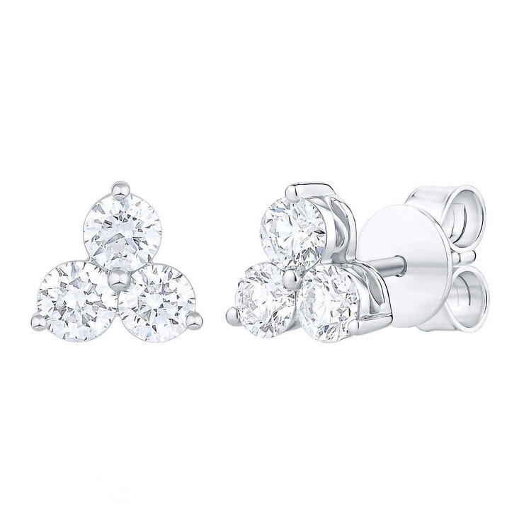 0.85ctw 3 stone earrings 0.85ctw 3 stone earrings
