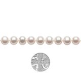 7.5-8mm Cultured Freshwater White Pearl Bolo Bracelet, 18ct Yellow Gold