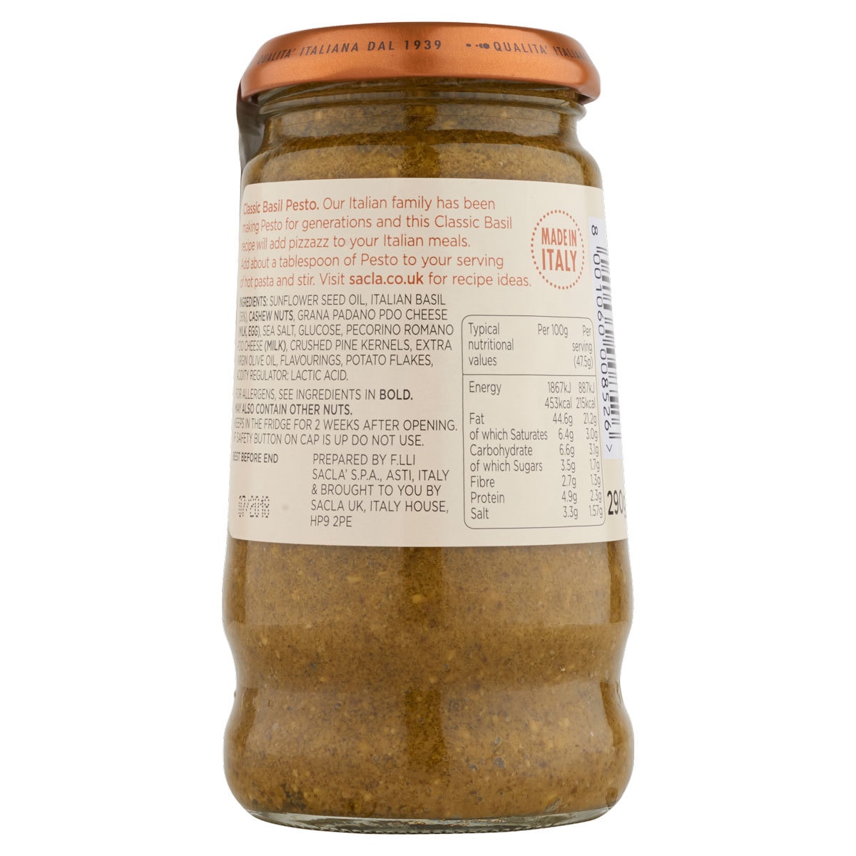 Sacla' Italia Pesto, 3 x 290g Costco UK