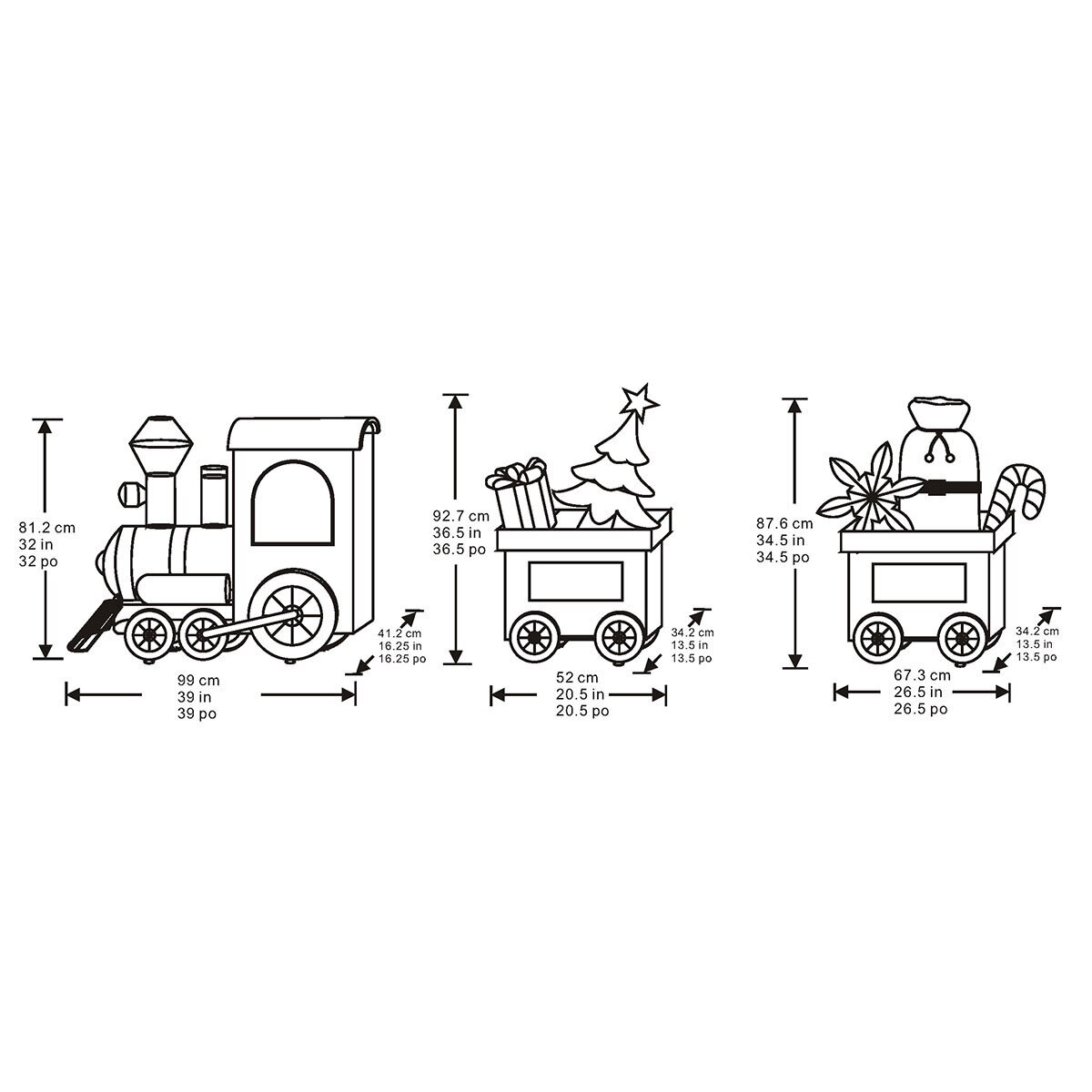 Buy 3 Piece Train Dimensions Image at Costco.co.uk