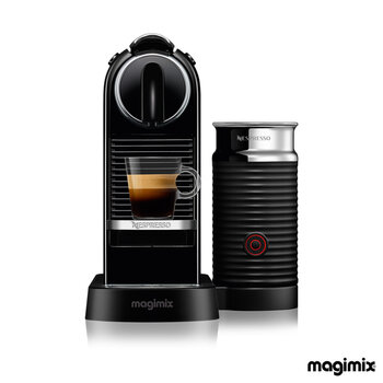 Nespresso by Magimix Citiz Capsule Coffee Machine & Aeroccino Milk Frother in Black, 11317