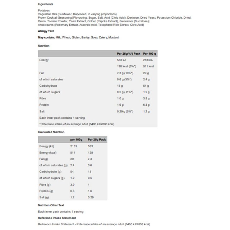 Walkers Crisps Variety Box, 66 x 25g