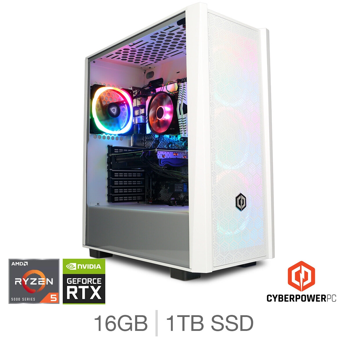 Cyberpower, AMD Ryzen 5, 16GB RAM, 1TB SSD, NVIDIA GeForce RTX 5060, Gaming Desktop PC
