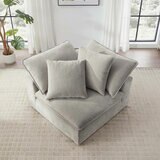 Aiden & Ivy Sereen Beige Fabric Corner Chair