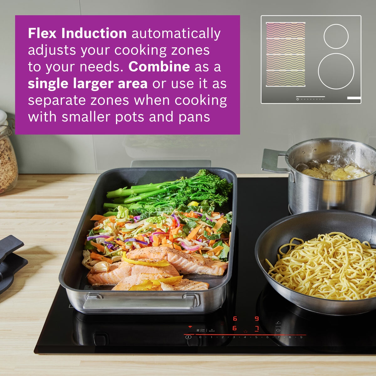 Bosch Series 6 PIX631HC1E 60cm Induction Hob in Black Bosch Series 6 PIX631HC1E 60cm Induction Hob in Black