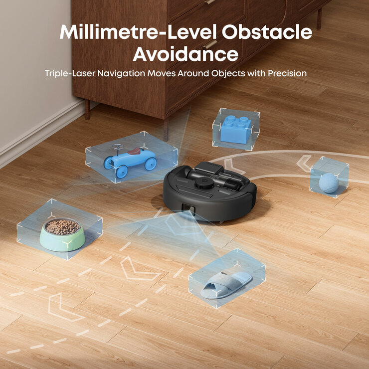 Lifestyle image of Eufy 3-in-1 E20 Robot, Stick and Handheld Vacuum Cleaner with triple laser navigation