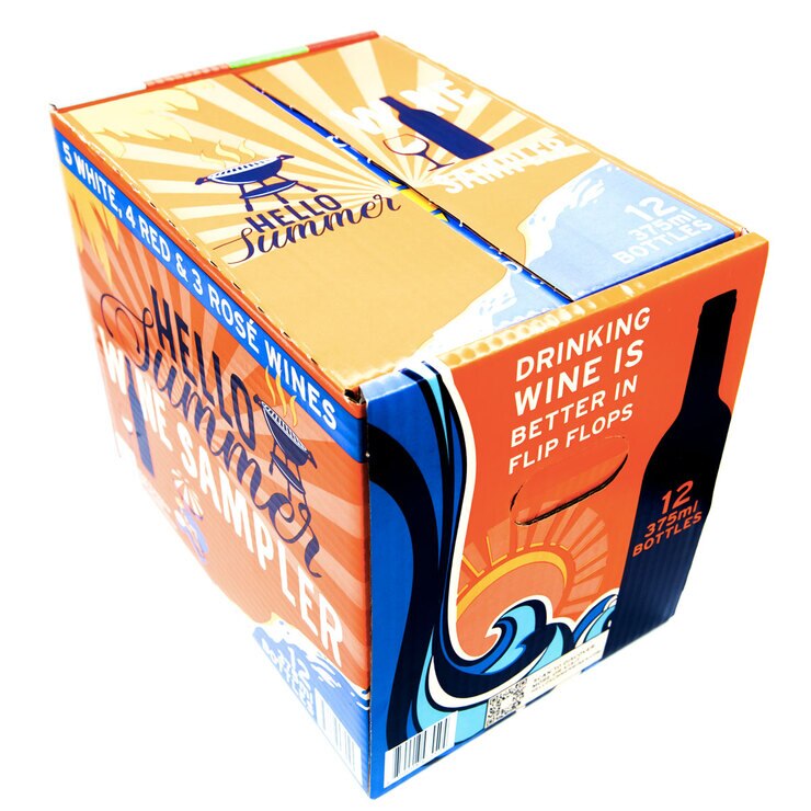 Cut out image of wine selection box on white background Cut out image of wine selection box on white background