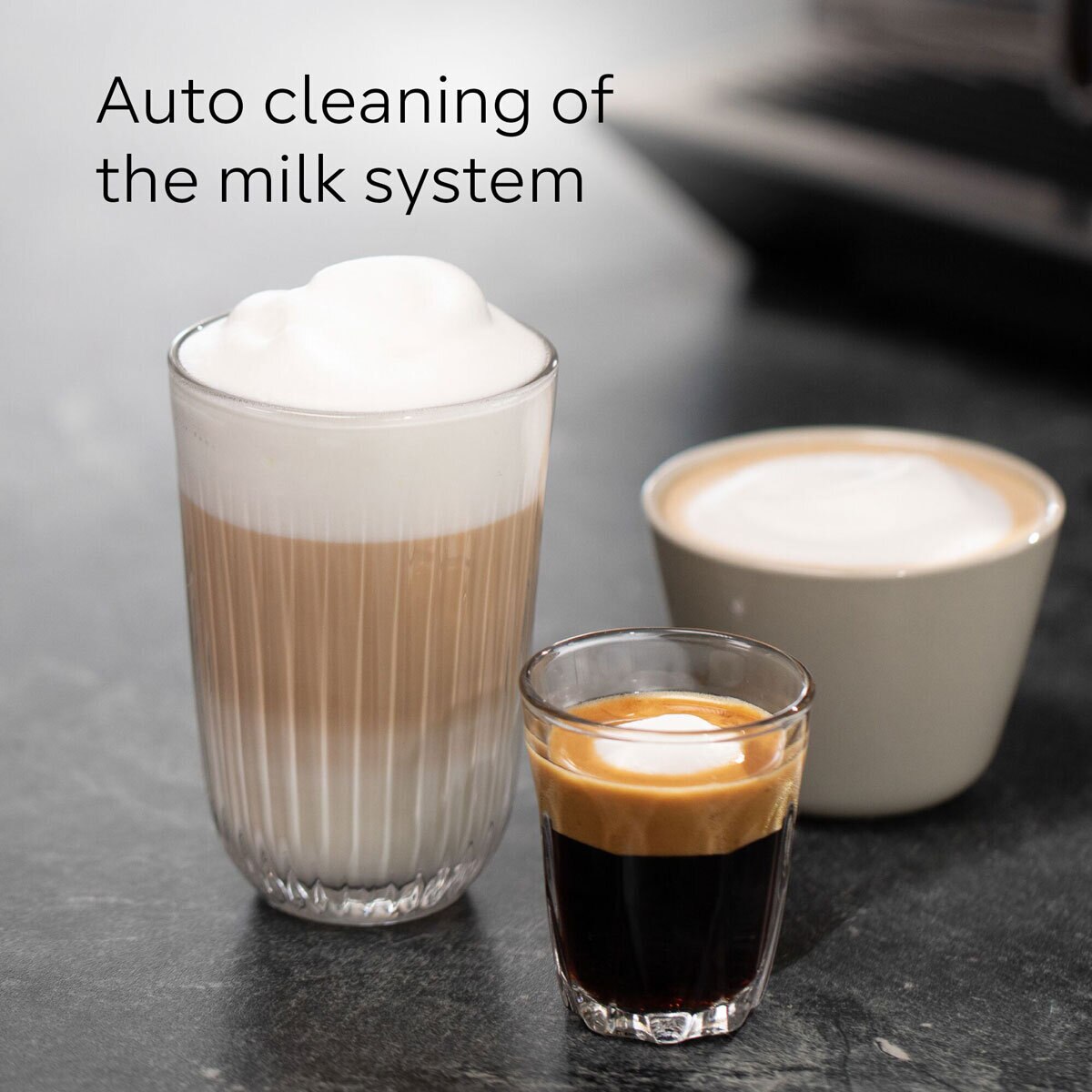 Siemens EQ700 Bean to Cup Coffee Machine, TQ717GB3 auto cleaning of milk system