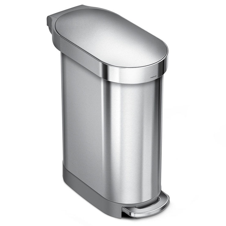 simplehuman 45 Litre Stainless Steel Slim Pedal Bin in Silver Costco UK