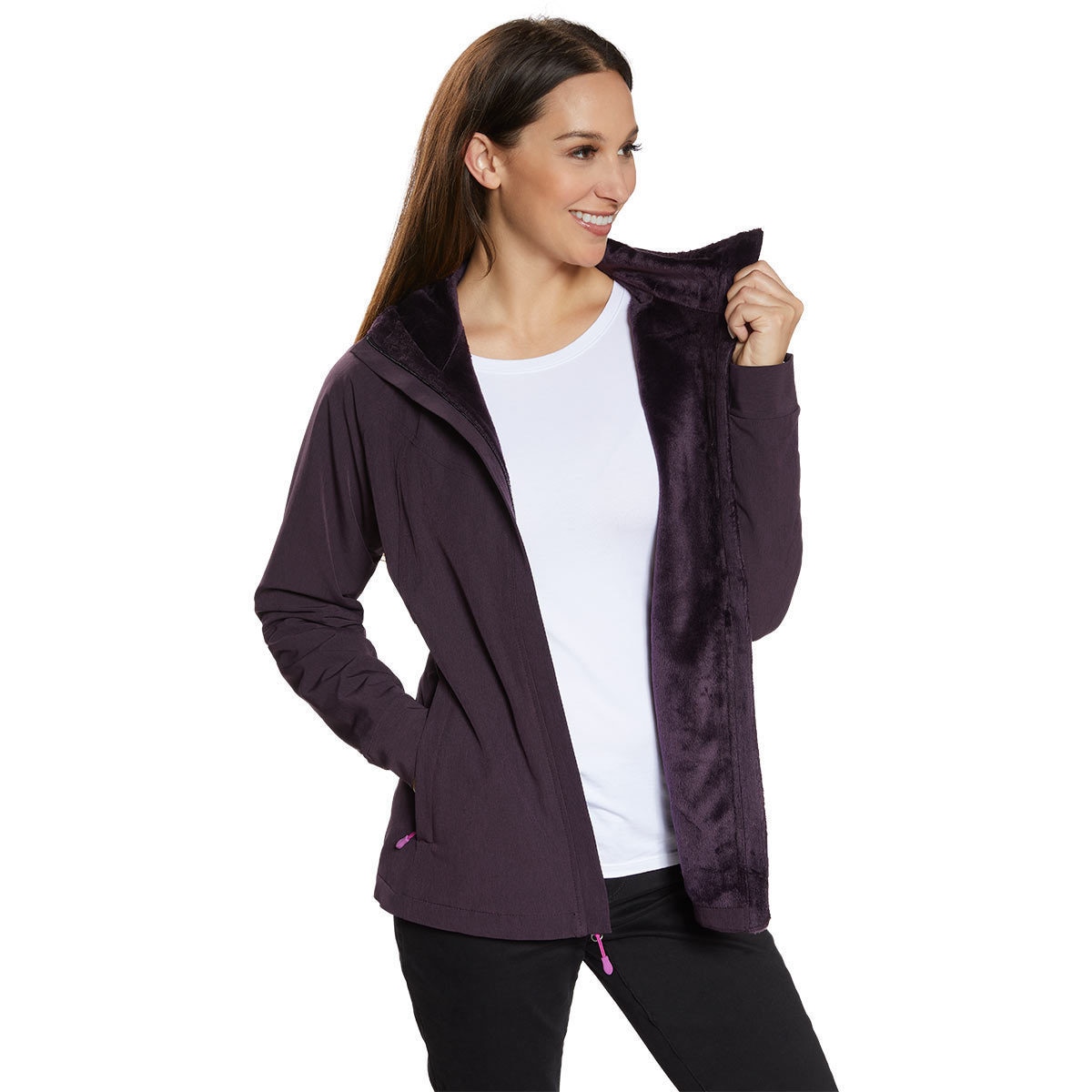 Kirkland Signature Women's Softshell Jacket in Plum, small Costco UK