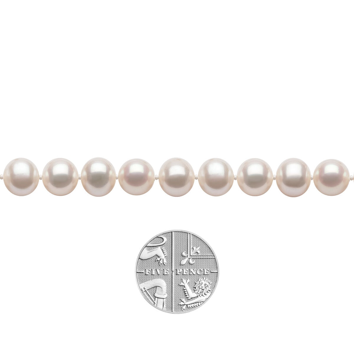 7.5-8mm Cultured Freshwater White Pearl Bolo Bracelet, 18ct Yellow Gold