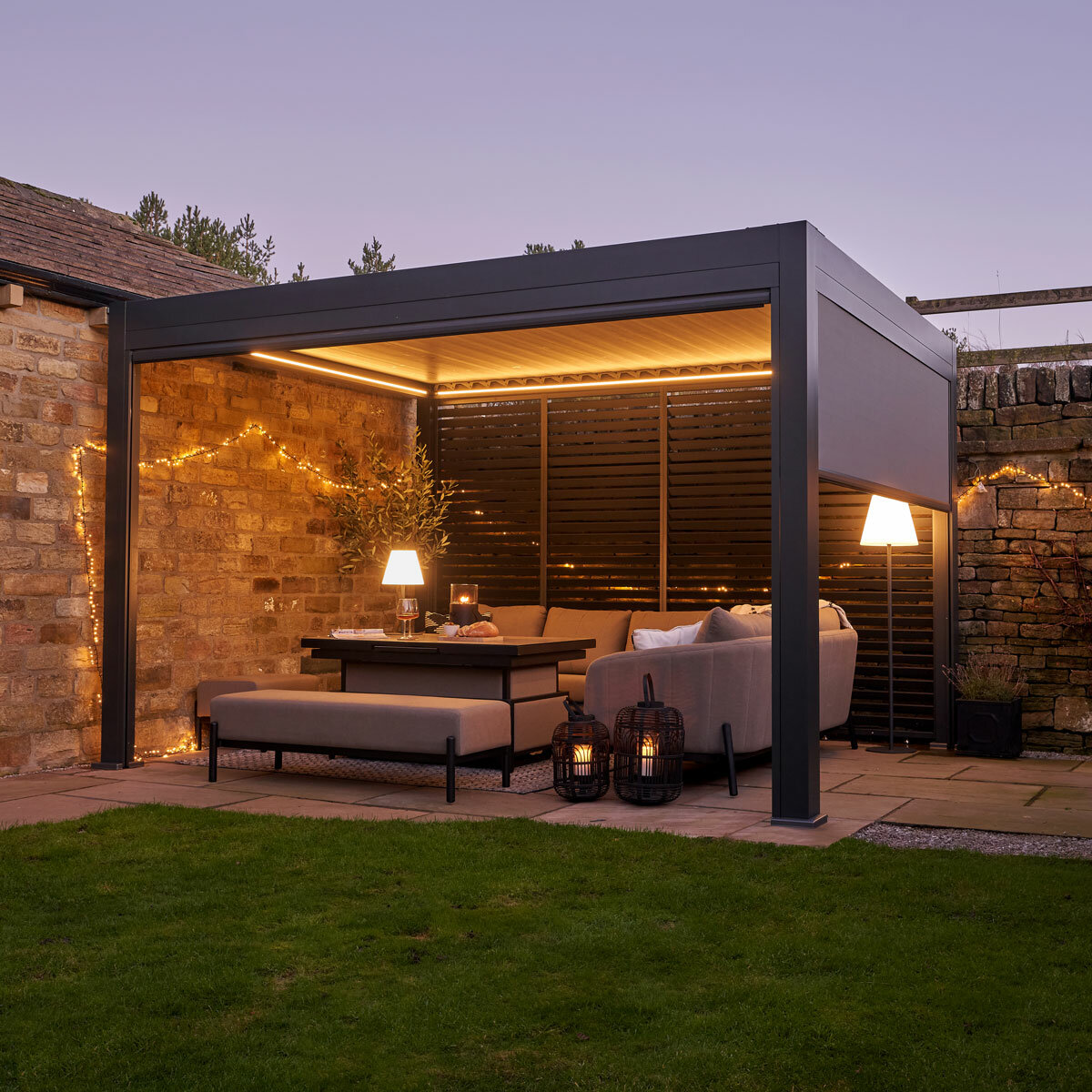 Sunvilla 9ft 10" x 13ft 2" (3 x 4m) Full Electric Louvered Pergola with LEDs Sunvilla 9ft 10" x 13ft 2" (3 x 4m) Full Electric Louvered Pergola with LEDs