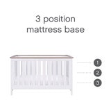 Tutti Bambini Verona Cot Bed with Sprung Mattress, White & Oak Finish