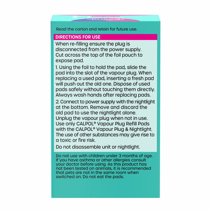 Calpol Vapour Plug In & Nightlight, + 30 Refill Pads, Lavender & Chamomile