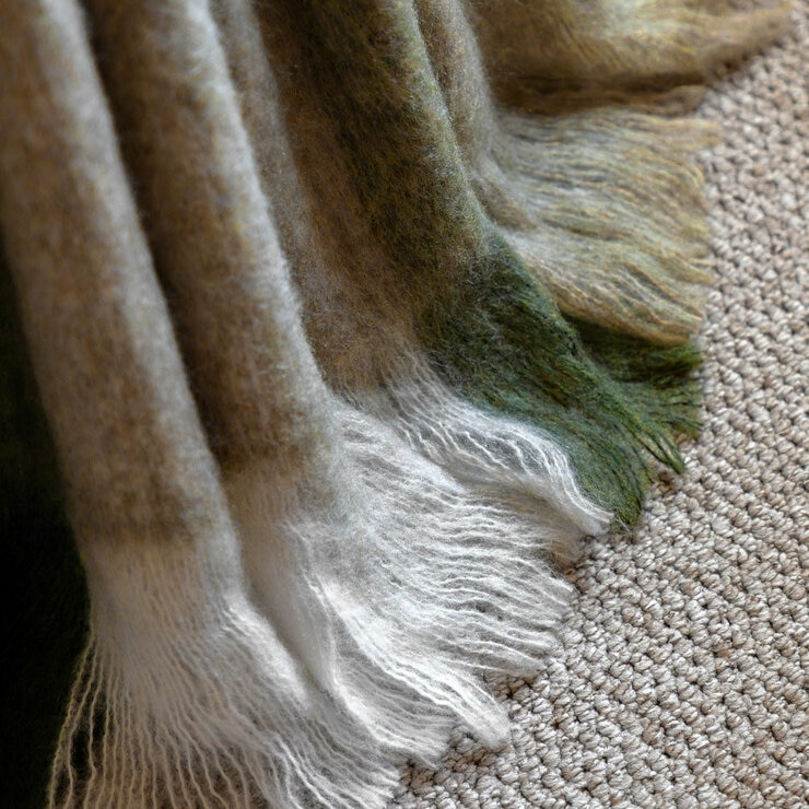 Gallery Heritage Check Faux Mohair Throw in 2 Colours, 130 x 170 cm