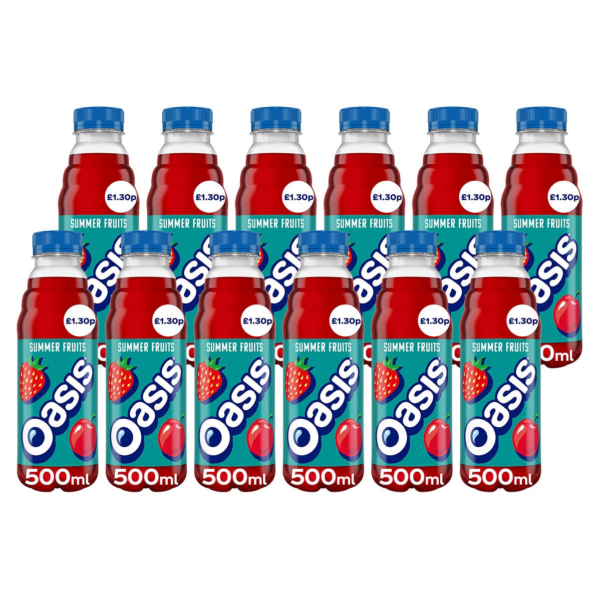 Oasis Summer Fruits PMP £1.30, 12 x 500ml