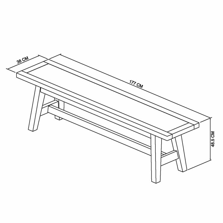 Bentley Designs Camden Weathered Oak & Peppercorn Small Bench, 177cm Bentley Designs Camden Weathered Oak & Peppercorn Small Bench, 177cm