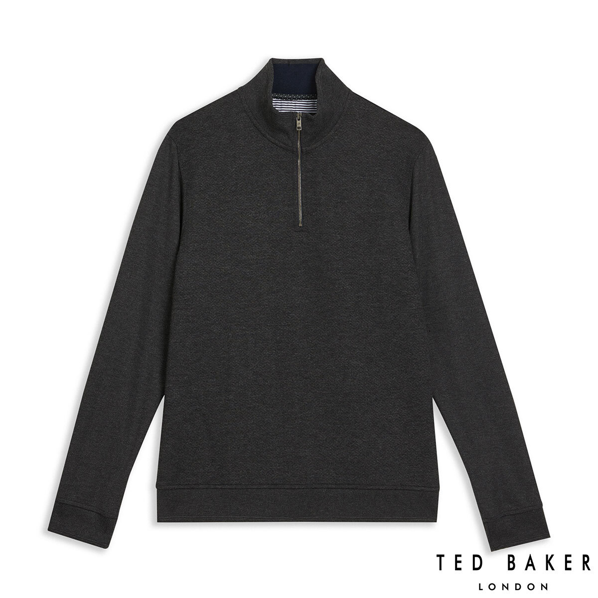 Ted Baker Men's Quarter Zip Sweatshirt in Charcoal, Large