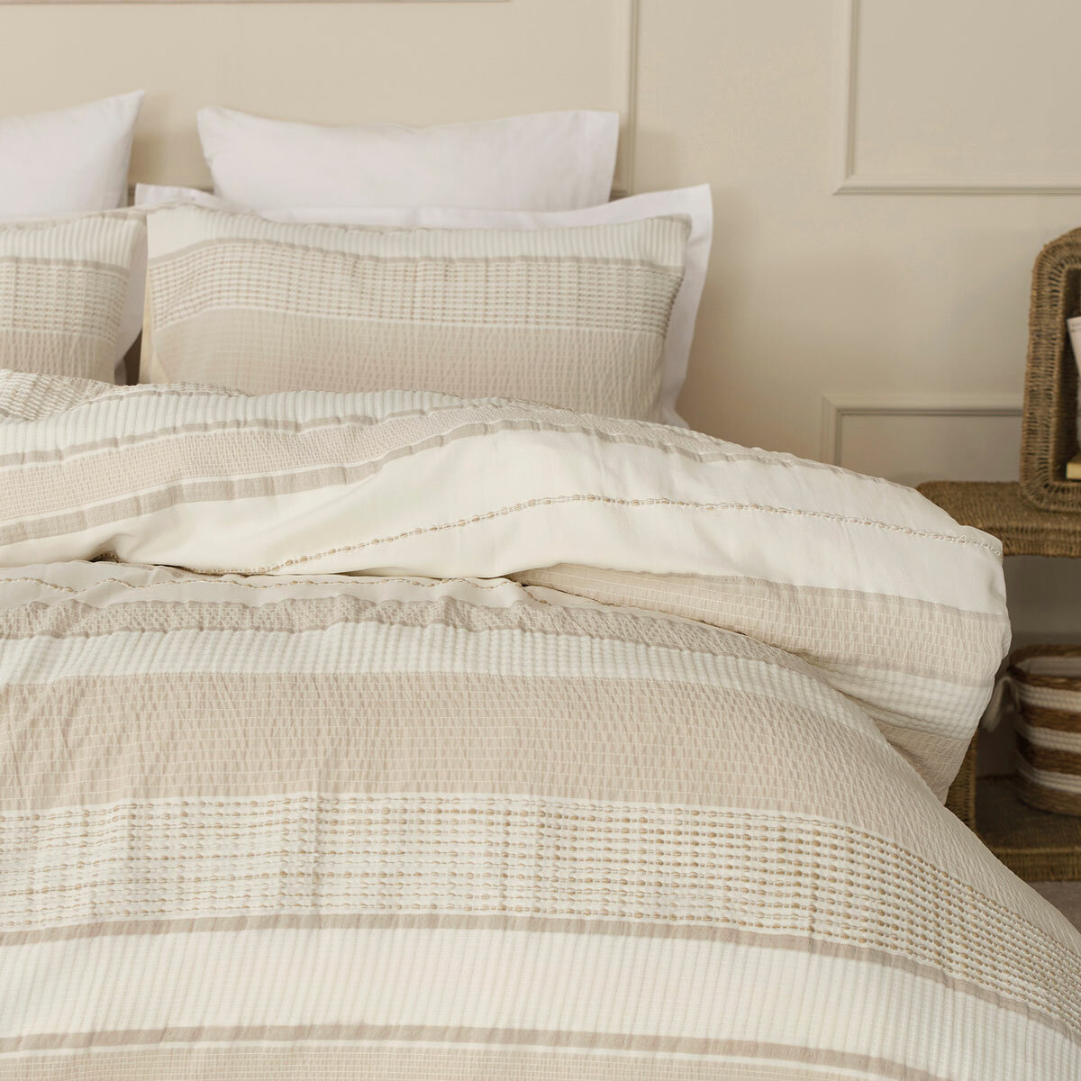 Belledorm Rahil Natural Duvet Cover Set, in 4 Sizes
