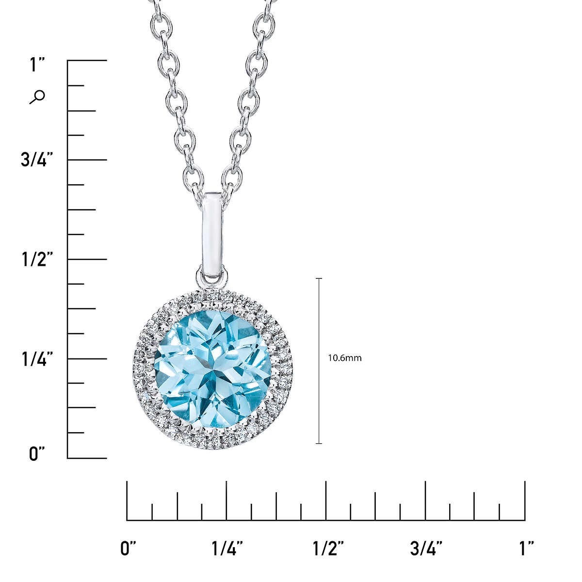 Aquamarine and Diamond 14kt White Gold Necklace