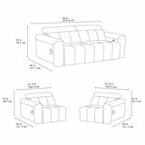 Dallas Cream Leather Power Sliding 3 Seater Sofa