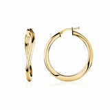 14ct Yellow Gold Shiny Twist Hoop Earrings 14ct Yellow Gold Shiny Twist Hoop Earrings