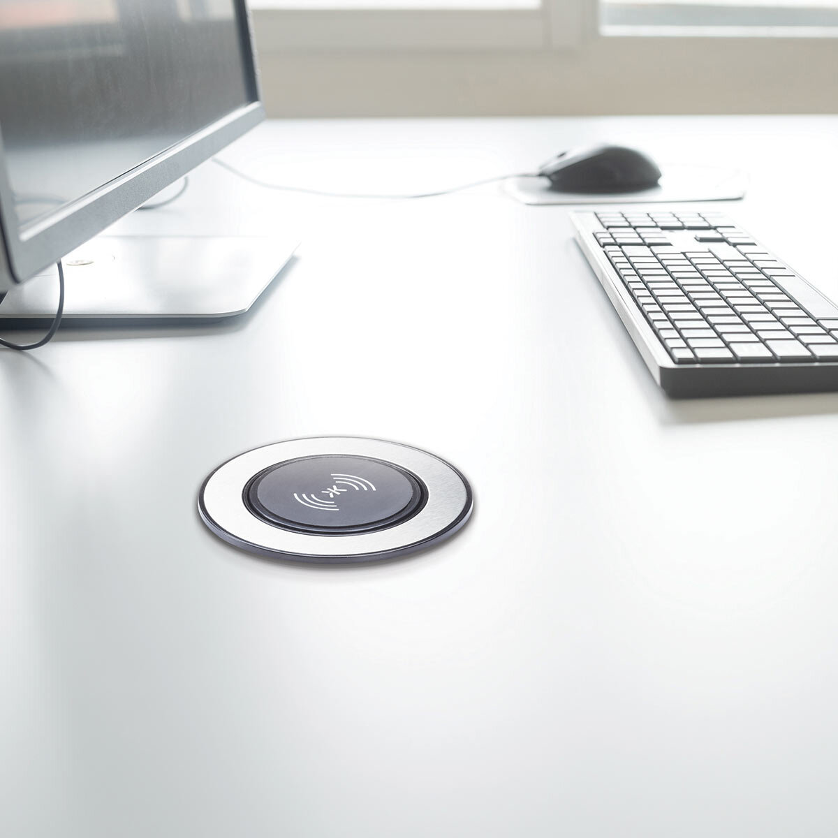 Wireless Desktop Charger with Pop-Up Dual USB Charger