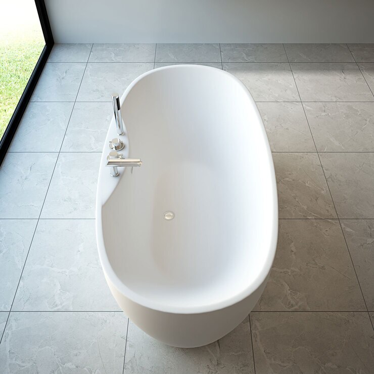 Platinum Spas Lille Freestanding Modern Bath with Tap and Handshower