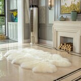 Windward 100% Sheepskin Quad Rug , Ivory