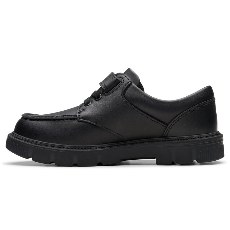 Clarks Kids Lorcam Edge Black Leather Shoes Clarks Kids Lorcam Edge Black Leather Shoes