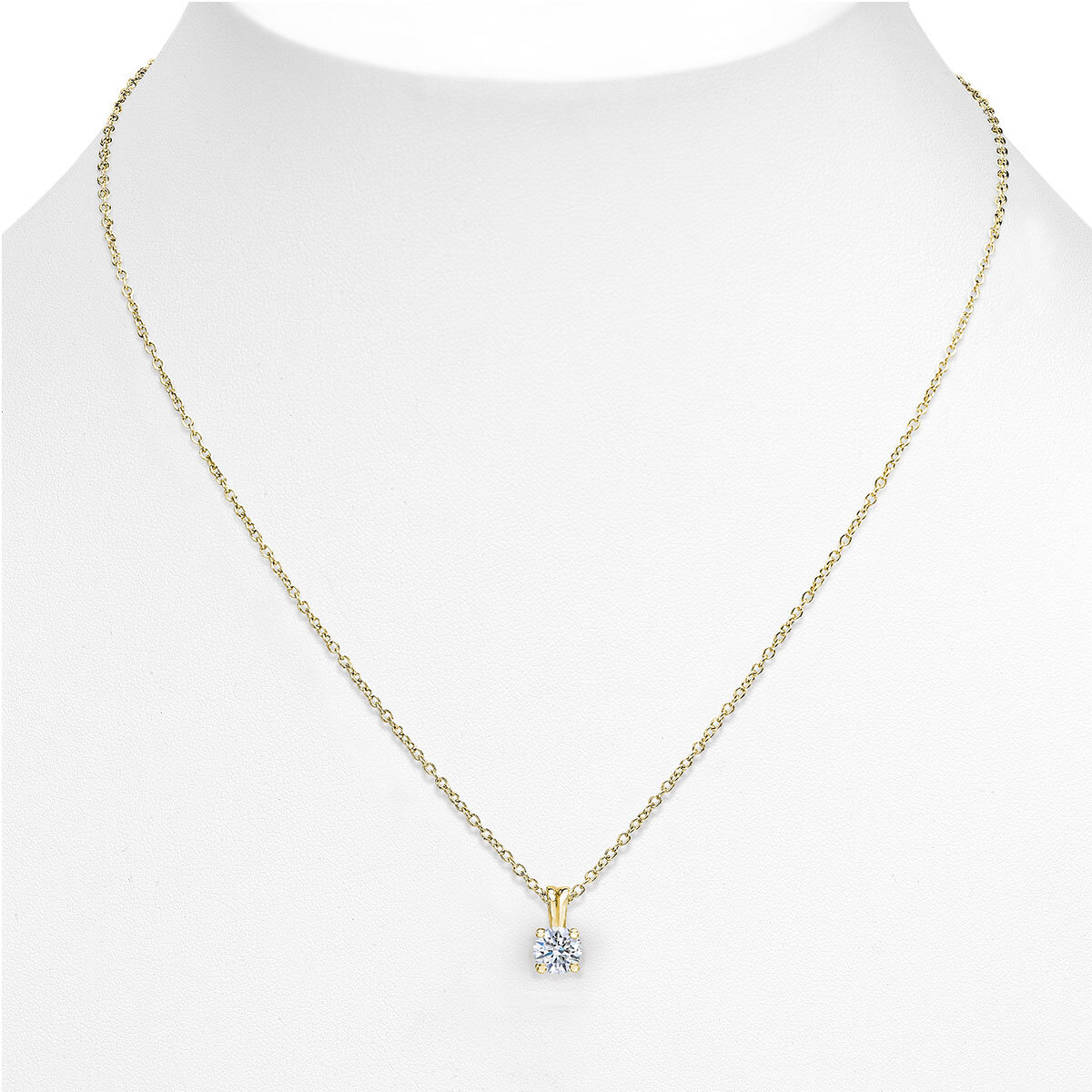 0.5ct Diamond Pendant, 18k Yellow Gold