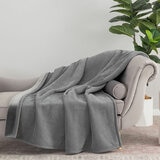 Berkshire Textured Chenille Throw in Grey, 152 x 178 cm