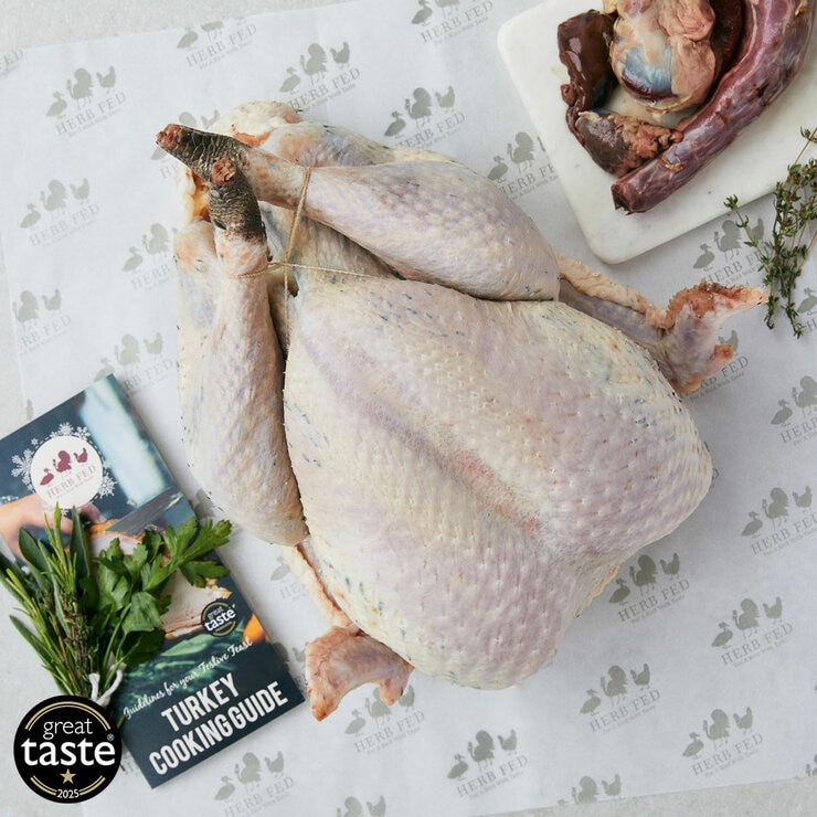 Herb Fed Free Range Bronze Turkey, 8kg Minimum Weight (Serves 14-16 People) Herb Fed Free Range Bronze Turkey, 8kg Minimum Weight (Serves 14-16 People)