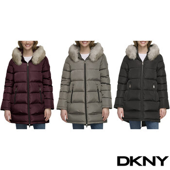 DKNY Ladies Long Coat in 3 Colours and 4 Sizes