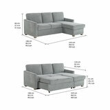 Coddle Cameron Fabric Sofa Bed with Reversible Chaise, Grey Coddle Cameron Fabric Sofa Bed with Reversible Chaise, Grey