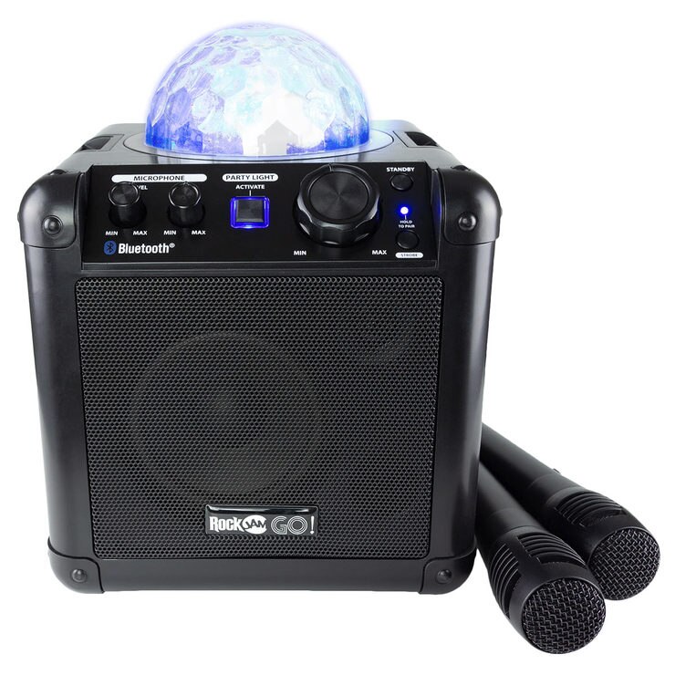RockJam Go Lightshow Bluetooth Rechargeable Karaoke Speaker in Black