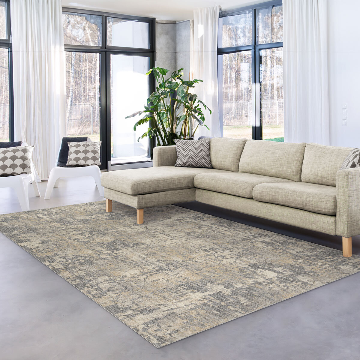 Avalon Area Rug in Grey/Blue, 200 x 274 cm