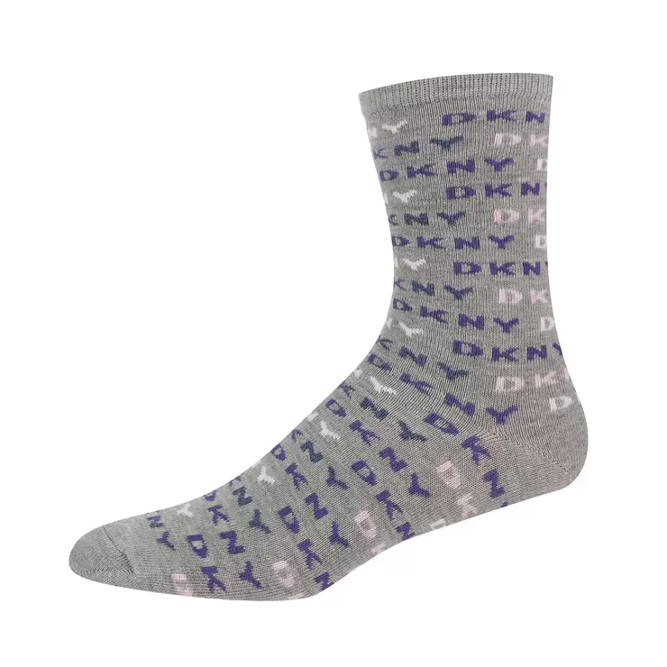 DKNY Women's Patterned Socks, 6 Pack in Blue