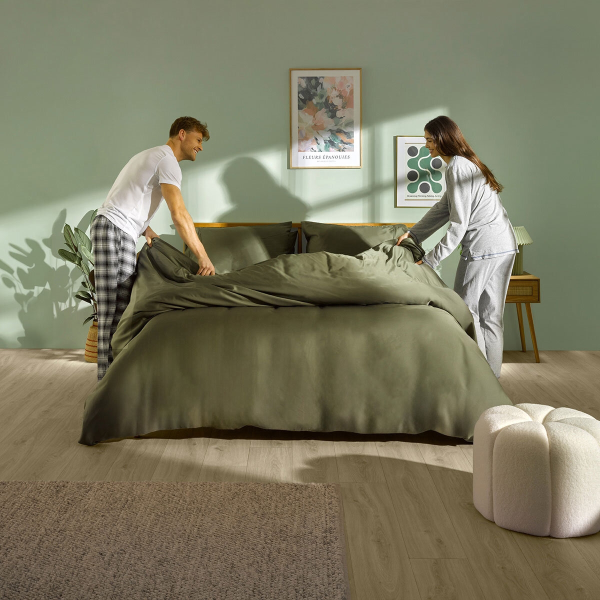 Panda Signature+ Bamboo Lyocell 320 Thread Count Bedding Set in 4 Sizes, Green