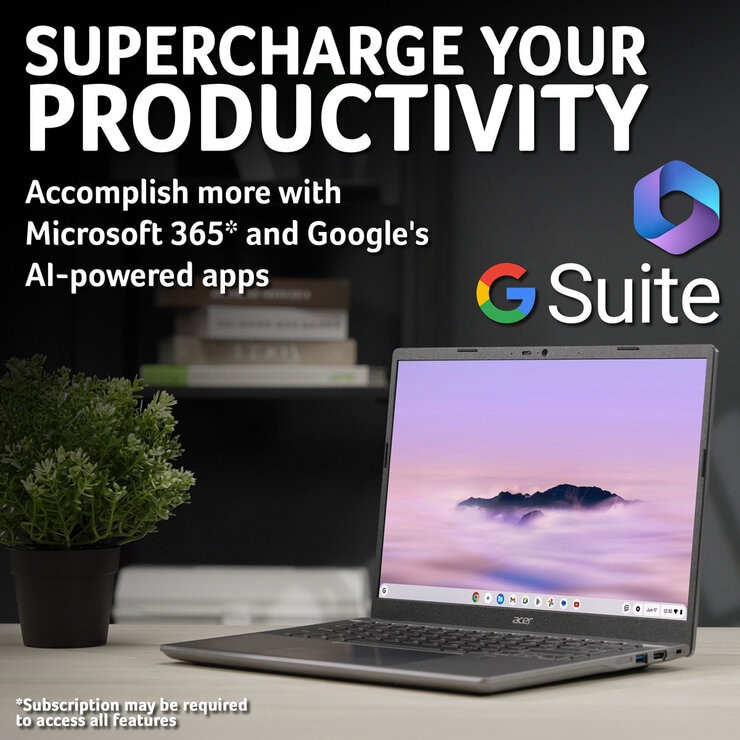 Acer Chromebook Plus 514, Intel Core i5, 8GB RAM, 256GB SSD, 14 Inch Laptop, NX.J5XEK.005