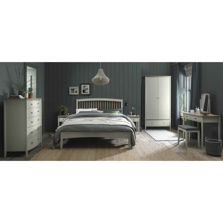 Bentley Designs Whitby Scandi Oak & Soft Grey Three Drawer Nightstand, 2 Pack