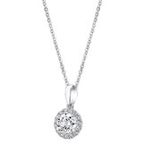 Round Brilliant 0.36 ctw VS2 Clarity, I Color Diamond 14kt White Gold Halo Necklace