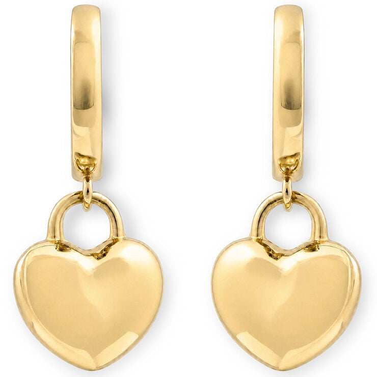 14ct Yellow Gold Heart Drop Earrings 14ct Yellow Gold Heart Drop Earrings