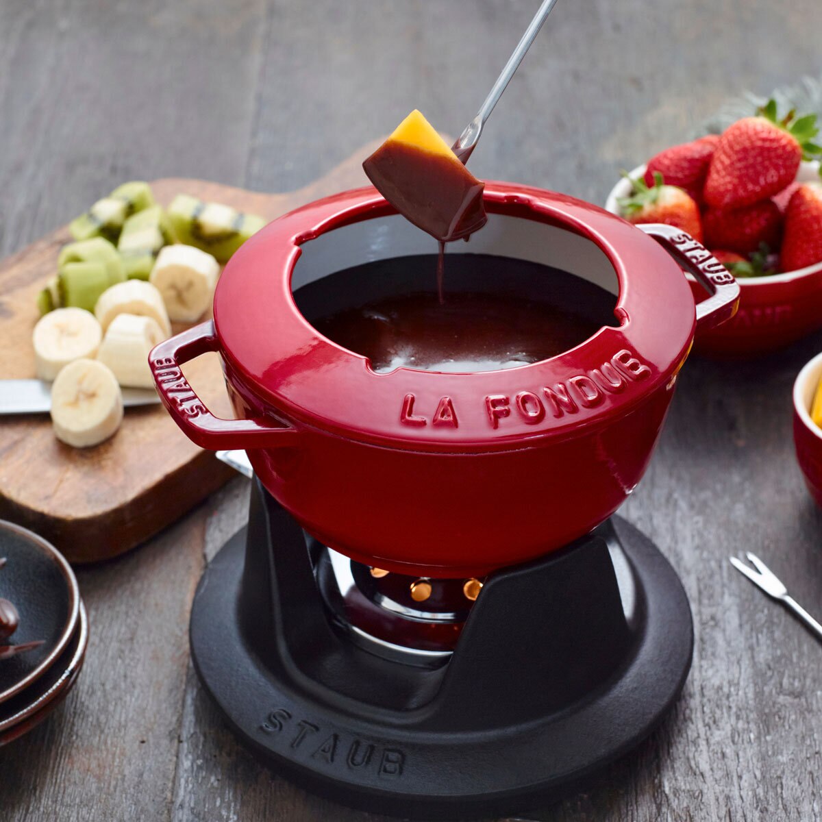 Staub Cast Iron Fondue Set 1.1L, 16cm in 2 Colours Cost...