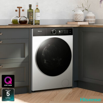 Hisense KitchenFit 5i Series WF5I9043BWFS, 9kg Washing Machine, A Rated in White