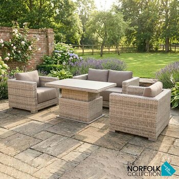 Norfolk Leisure Cunningham 4 Piece Deep Seating Set with Gas Height Adjustable Table