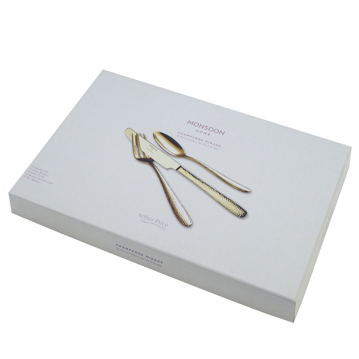 Arthur Price Monsoon Champagne Mirage Stainless Steel 32 Piece Cutlery Set