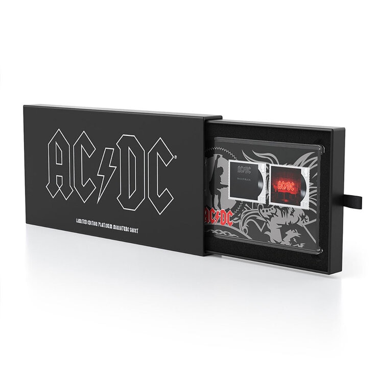 AD/DC Platinum Stamp Sheets - AD/DC Albums From Royal Mail