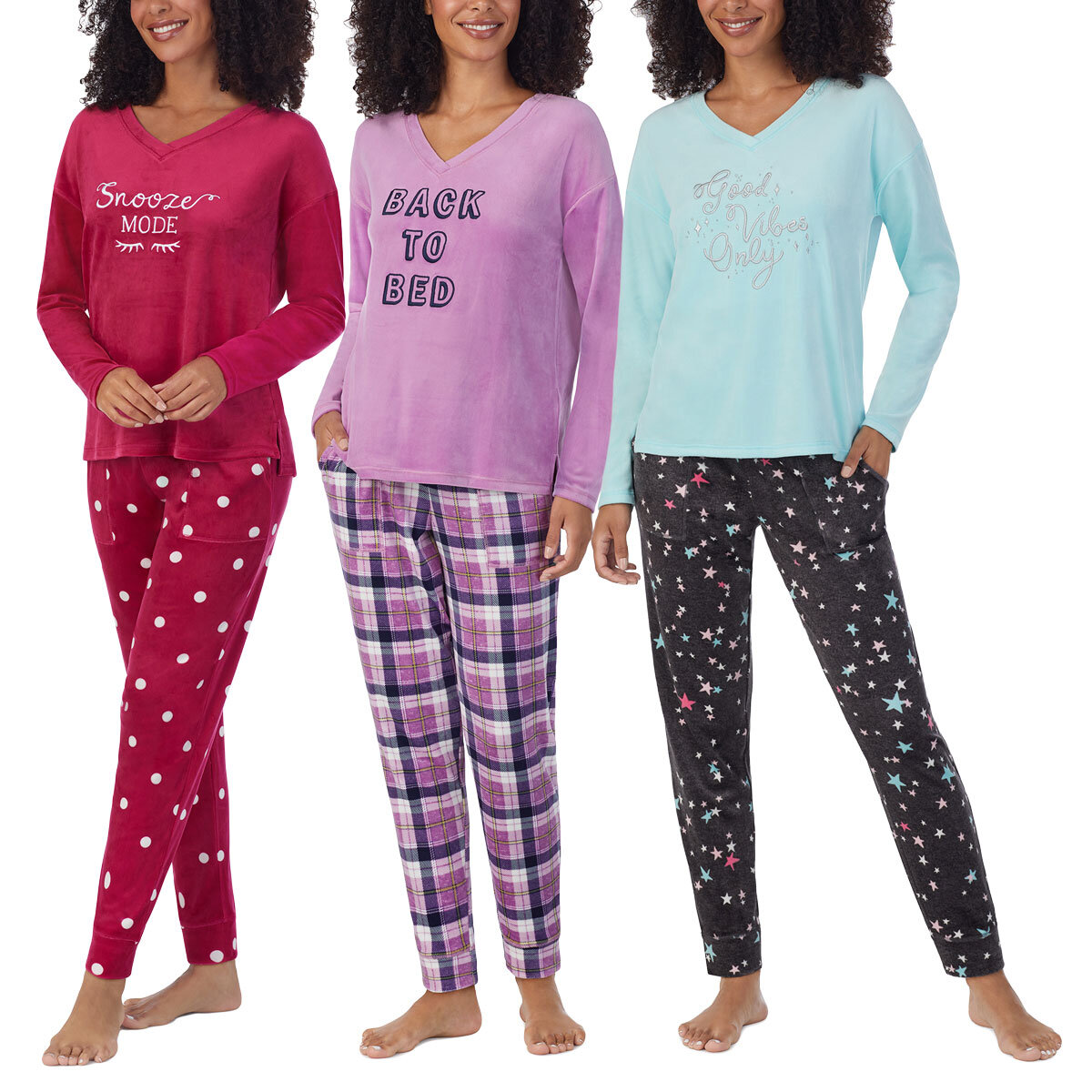 Jane & Bleeker Women's Silky Plush 2 Piece Pyjama Set